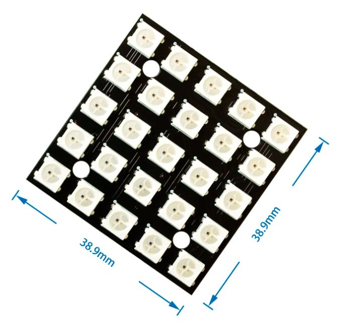 MODULO MATRIZ DE LEDS 5x5 COM LEDs 5050 RGB chip WS2812 - Cinestec