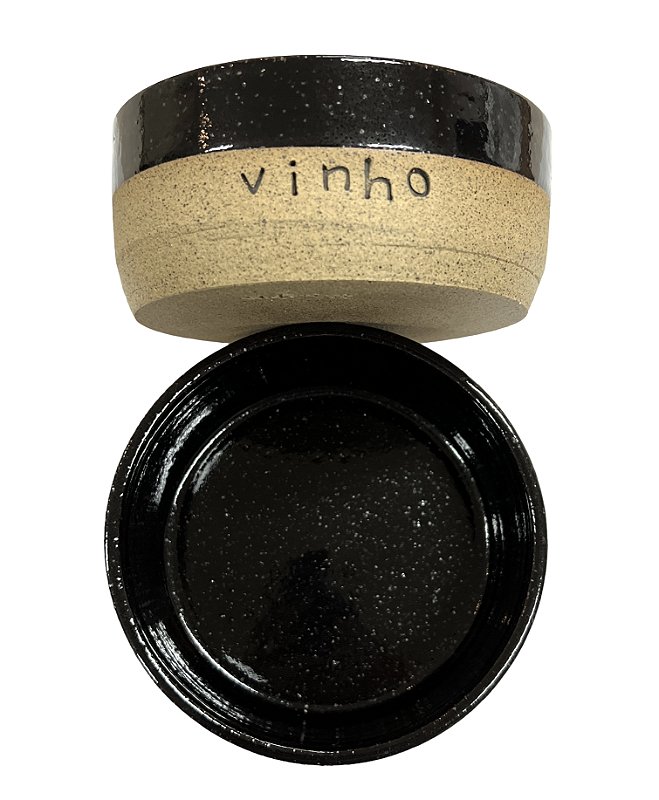 Porta Vinho em Cerâmica Preto - Cidreira Casa