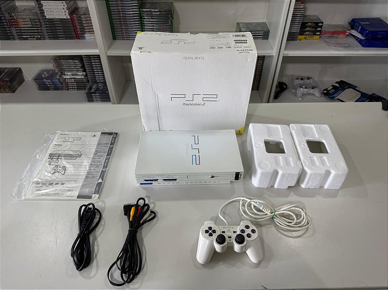 Console Sony Playstation 2 Fat Pearl White SCPH-50000 - PS2 FAT