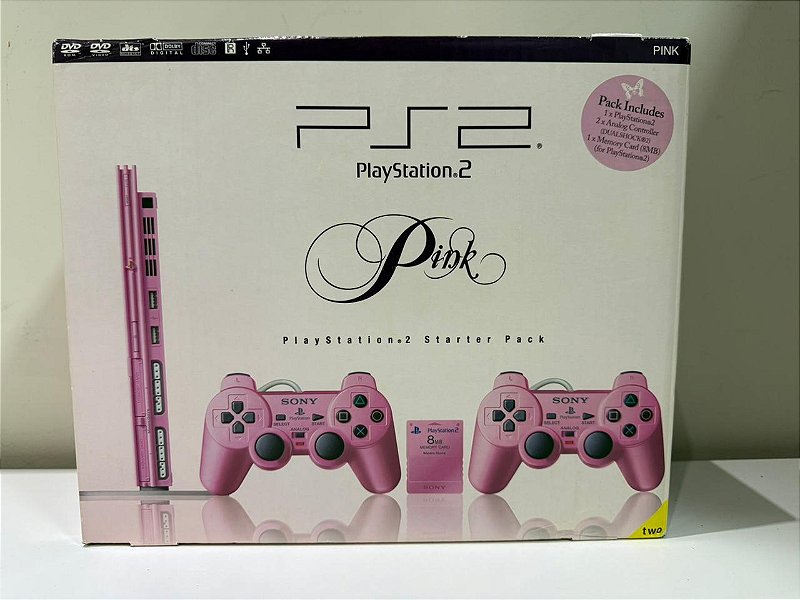 Console Playstation 2 Slim Pink Rose Europeu SCPH-77004 Lacrado - PS2 ...