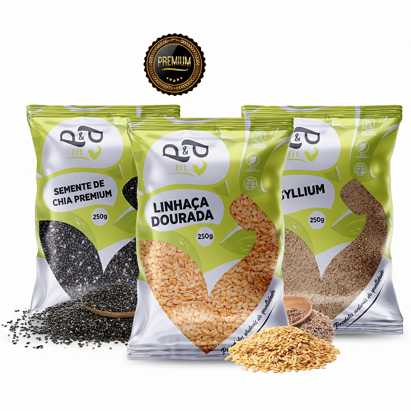 その他 chia Kit Mix de Sementes Chia + Linhaça + Psyllium Fibras Low Carb