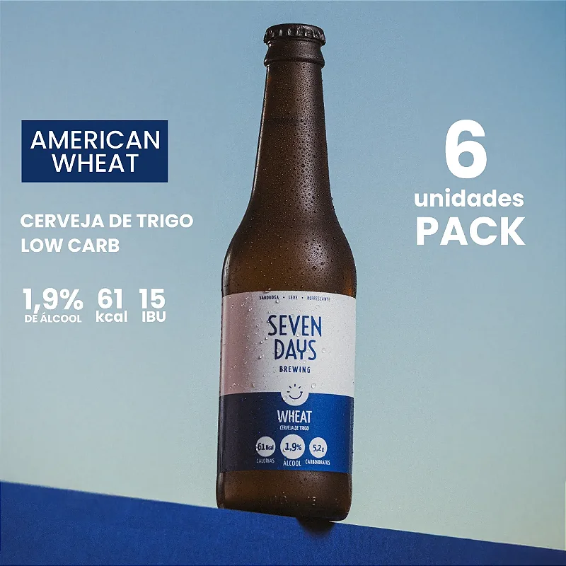 [Pack 6 un] Cerveja de Trigo Wheat Seven Days - Baixo álcool e Baixa Caloria