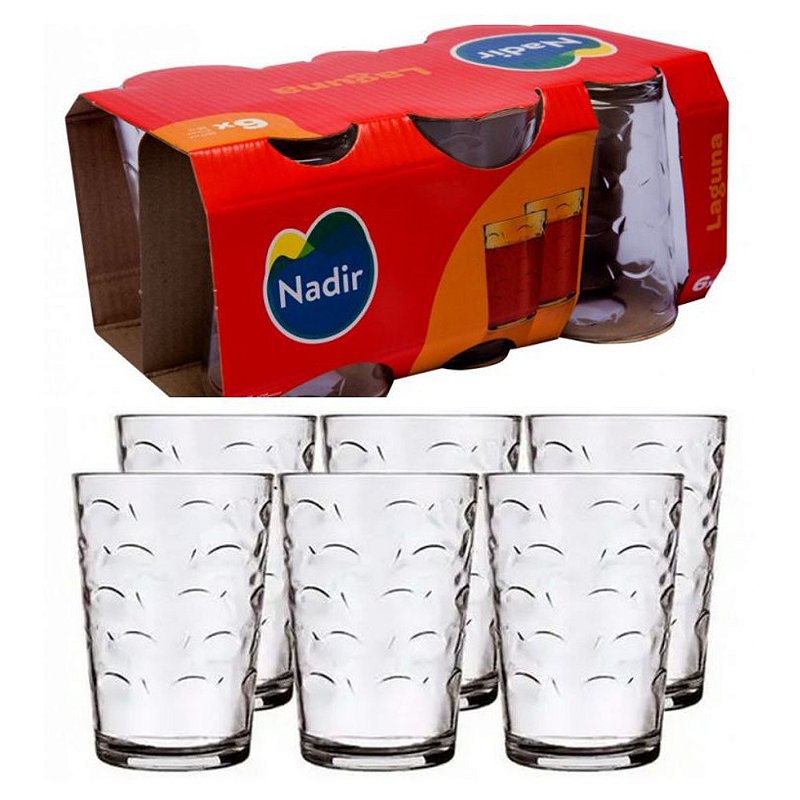 JOGO DE COPOS DE VIDRO NADIR FIGUEIREDO 265ml MODELO LAGUNA PARA ÁGUA SUCO  - Copos - Magazine Luiza