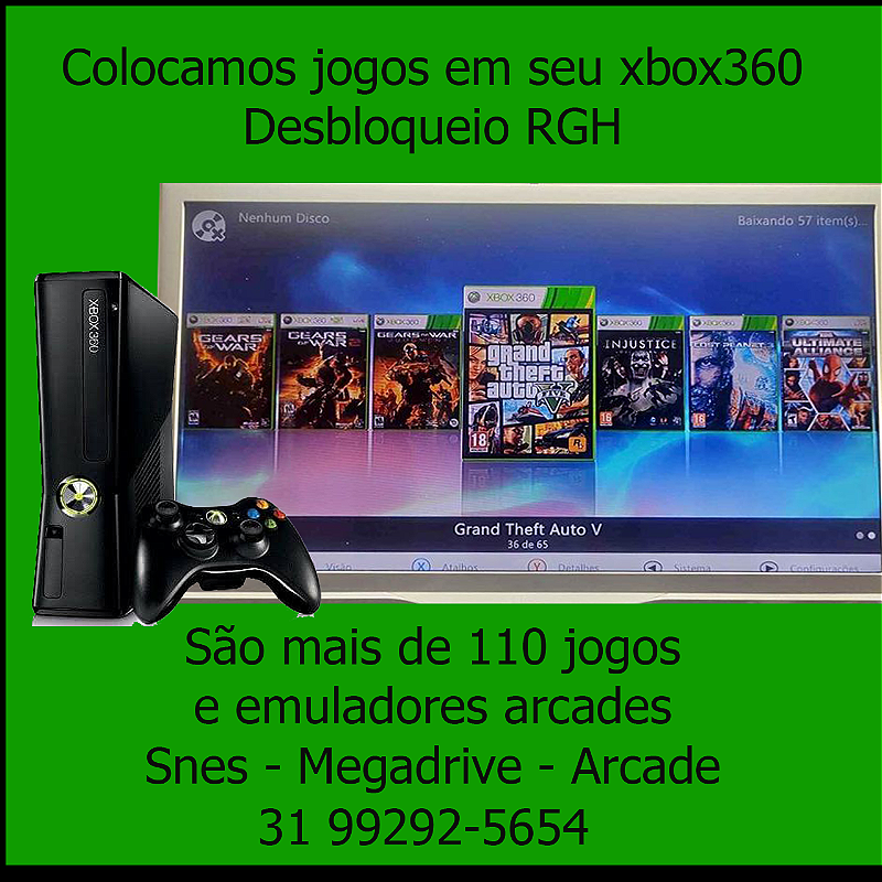 Xbox 360 RGH Completo com +93 jogos na Memória - Videogames - Recanto das  Emas, Brasília 1252986961