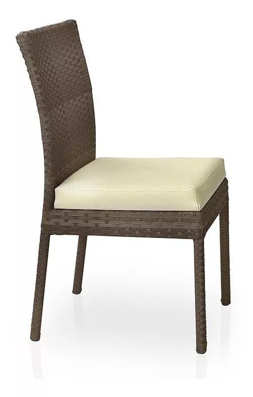 Cadeira em Alumínio e Fibra Sintética com almofada para área externa -  Trama Móveis Fábrica e Distribuidora de Móveis