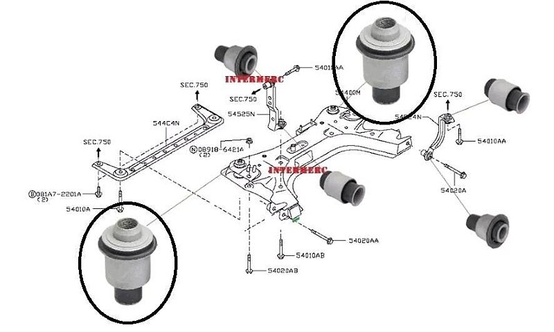 Bucha Quadro Motor Dianteiro - Versa 1.6 16v 2011 a 2020 - 41mm