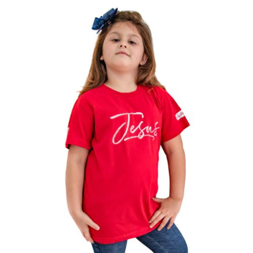 Camiseta Infantil Vermelha-Jesus