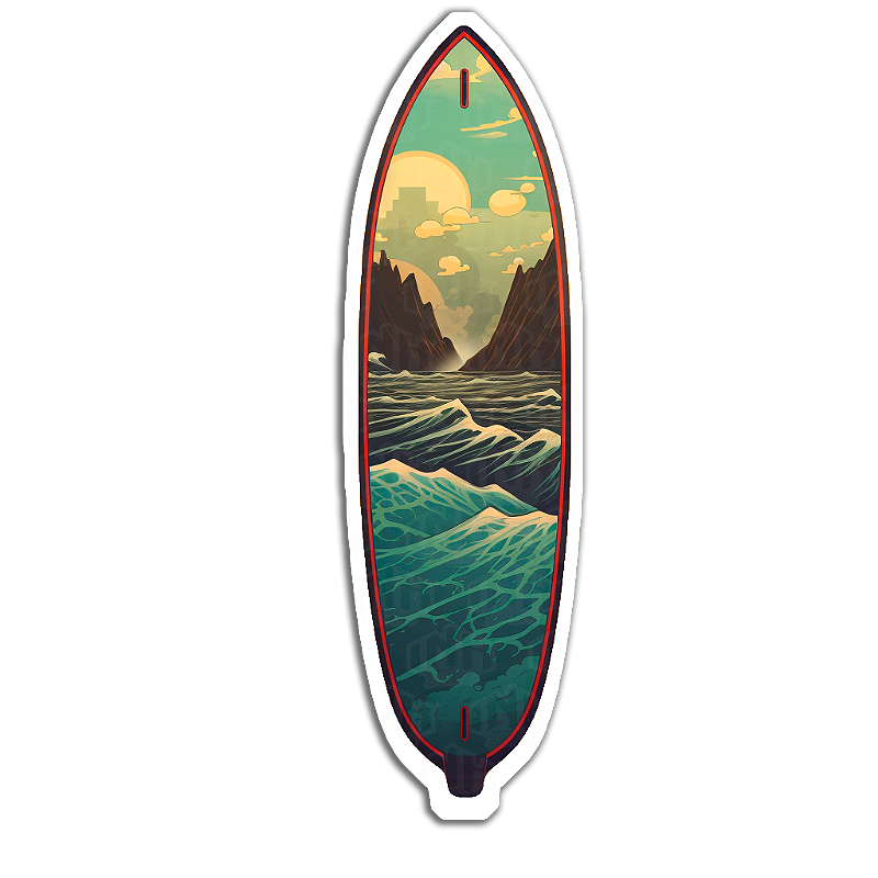 Adesivo A Prova D'água Longboard Surf InkStickers