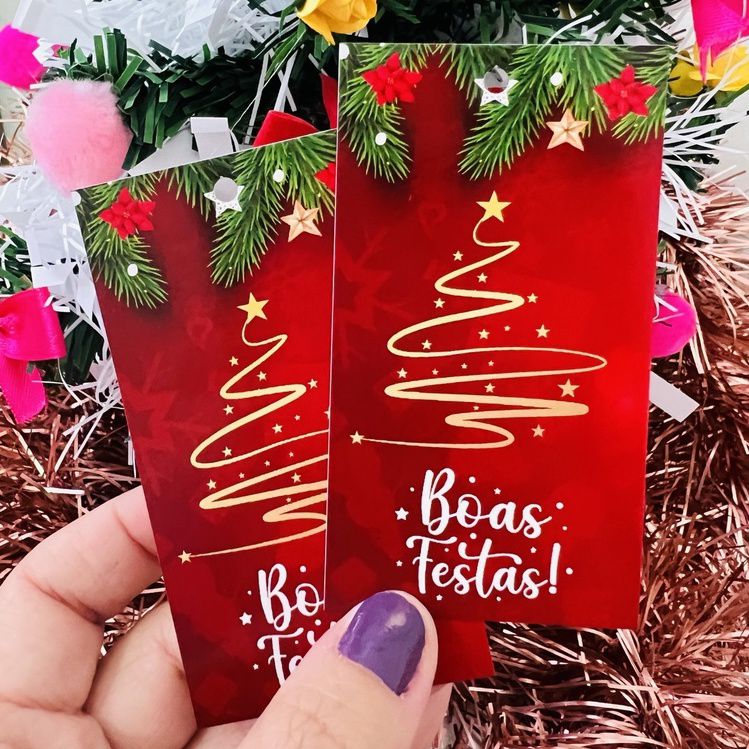 50 Mini Tags de Natal Ho Ho Ho, Tag para encomenda, Etiqueta de Natal -  Mimi Design Criativo