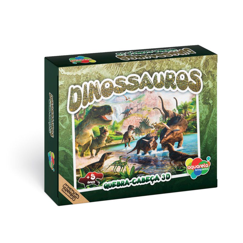 Jogo Dinossauro 3D - quebra-cabeça em madeira reflorestada