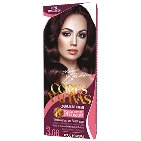 Cores Nativas Acajú Púrpura 3.66 Coloração em Creme