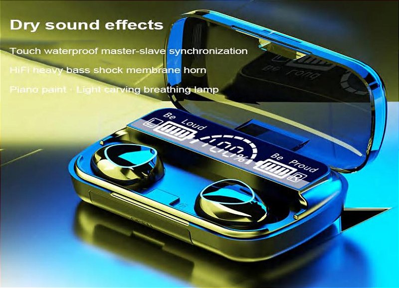 Fone De Ouvido bluetooth 5.1 Com display Led Tws Touch Redução De Ruído À  Prova D'água Sem Fio（promoção） - Mega Top Top