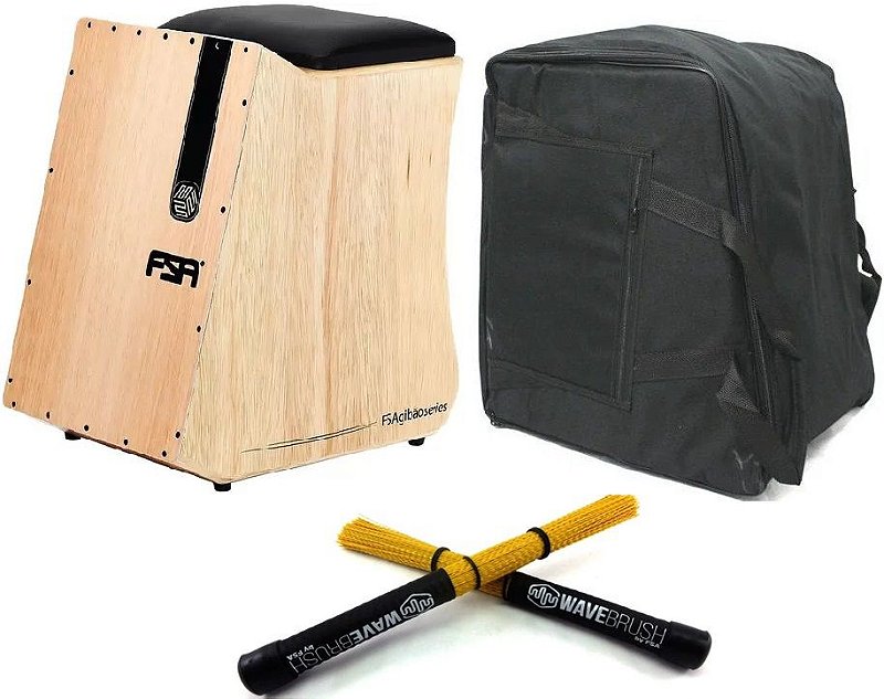 Kit Cajon Eletrico FSA Gibão FGB6500 C/ Captação Dupla Natural