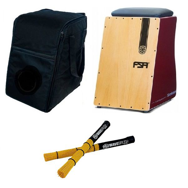Kit Cajon Fsa Comfort Fca4503 Elétrico Vinho c/ Captação Dupla