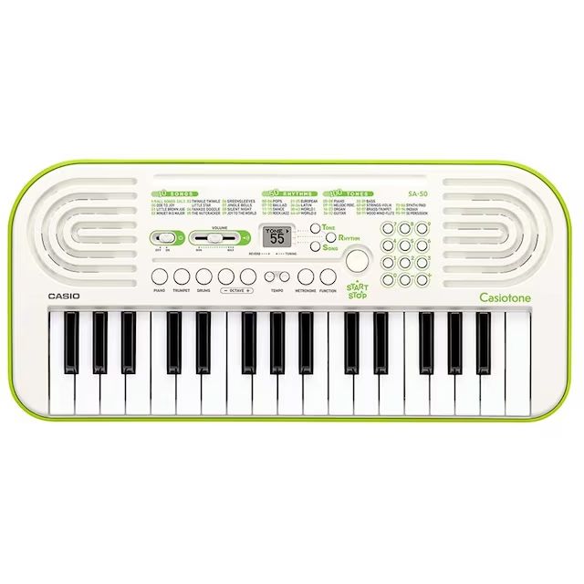 Casio SA-50 Mini Teclado Infantil 32 Teclas 100 Sons 50 Ritmos