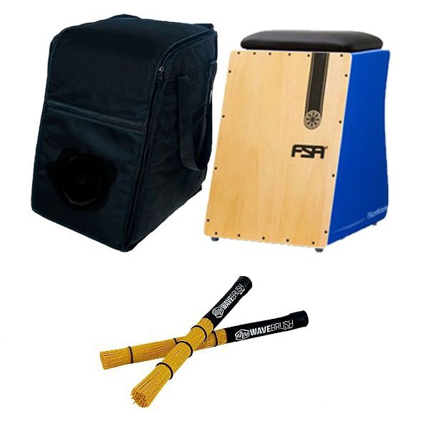 Kit Cajon Fsa Comfort Fca4504 Elétrico Com Captação Dupla Azul