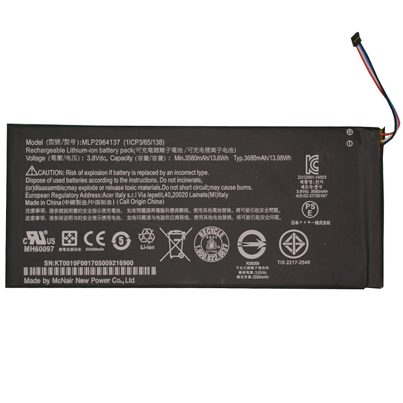 Batteria compatibile con Acer BT.00603.058 BT.00603.059 11.1V 29Wh
