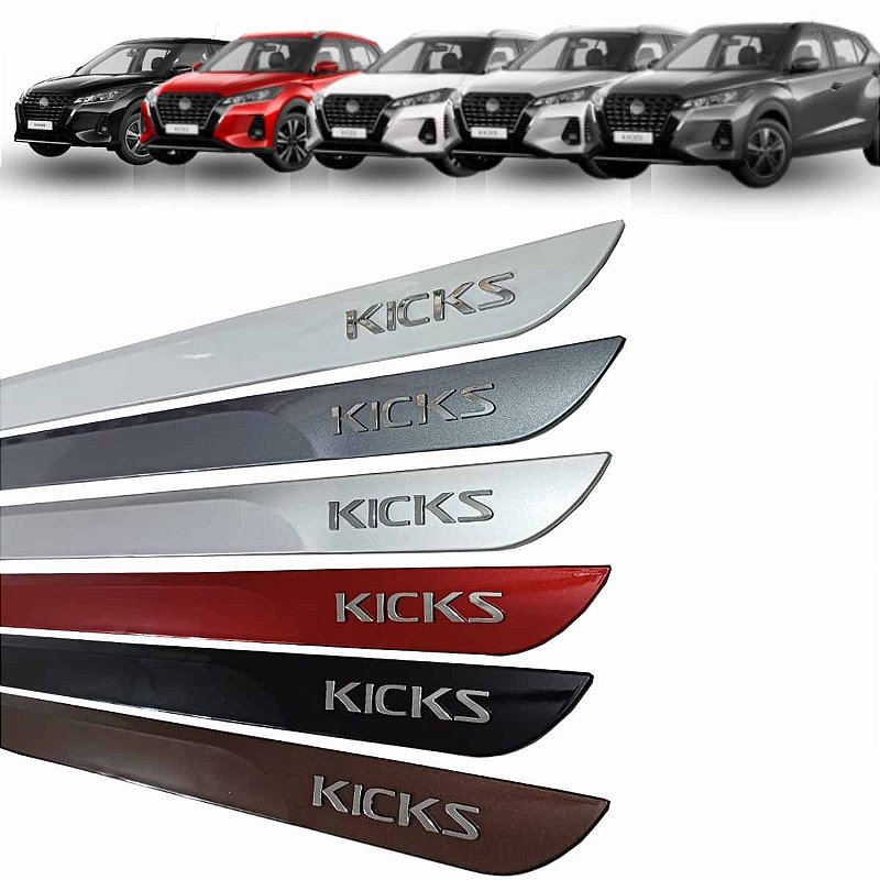 Jogo de friso lateral automotivo para portas Kicks todas as Cores