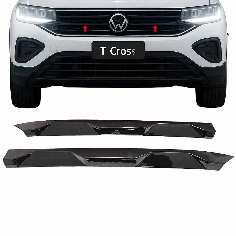 KIT MOLDURA APLIQUE PRETO BLACK PIANO GRADE T-CROSS 2025-26 - FK Parts