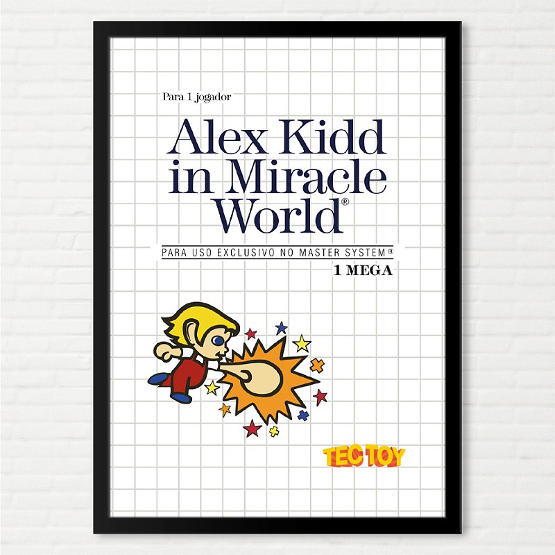 Quadro Capa do Alex Kidd in Miracle World - Sega Master System TecToy