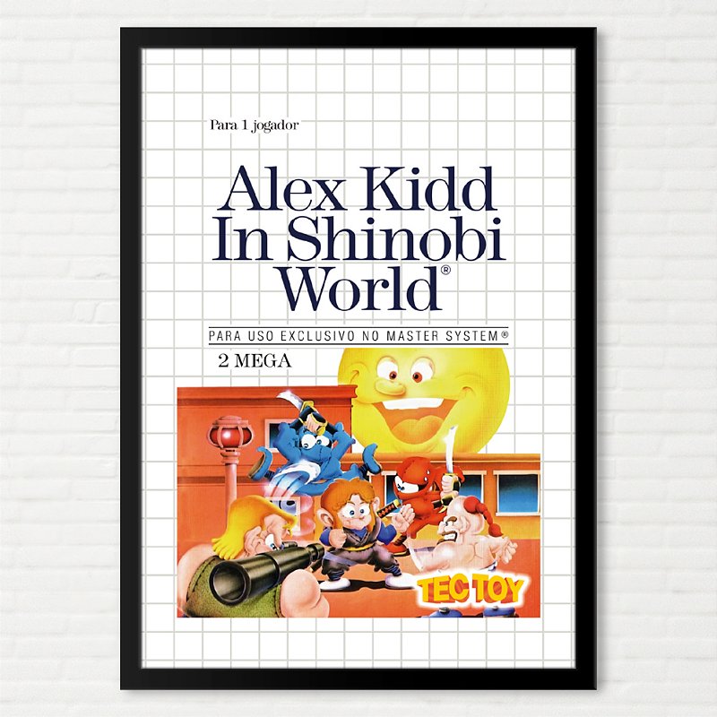Quadro Capa do Alex Kidd in Shinobi World - Sega Master System TecToy