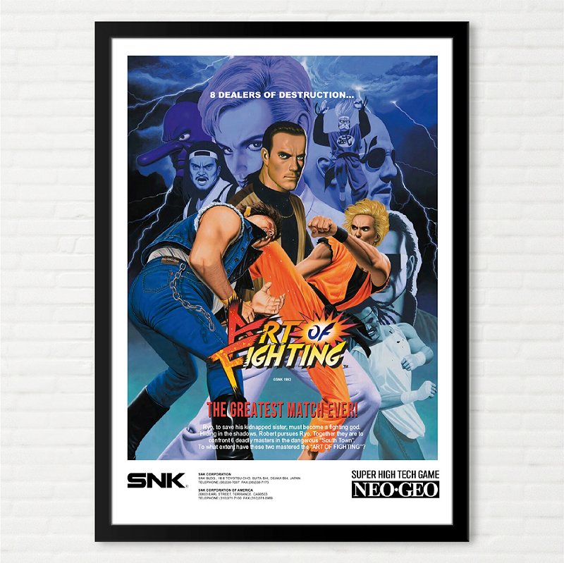 Quadro Art of Fighting - Pôster Arcade SNK