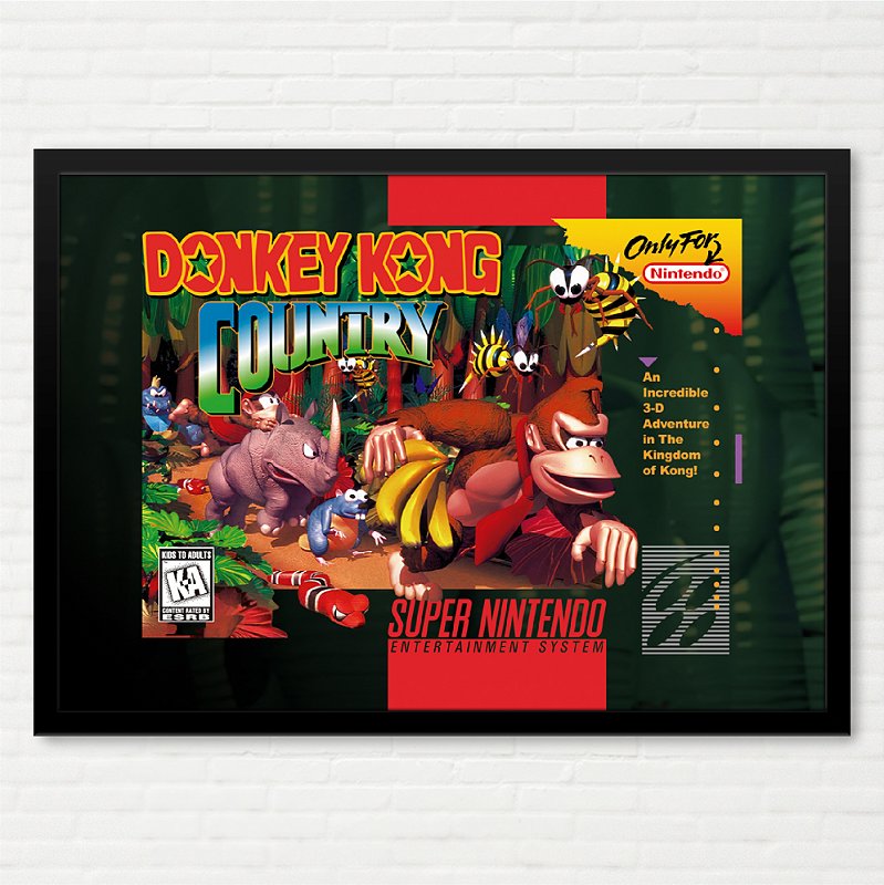 Quadro Capa do Donkey Kong Country - Super Nintendo Americano