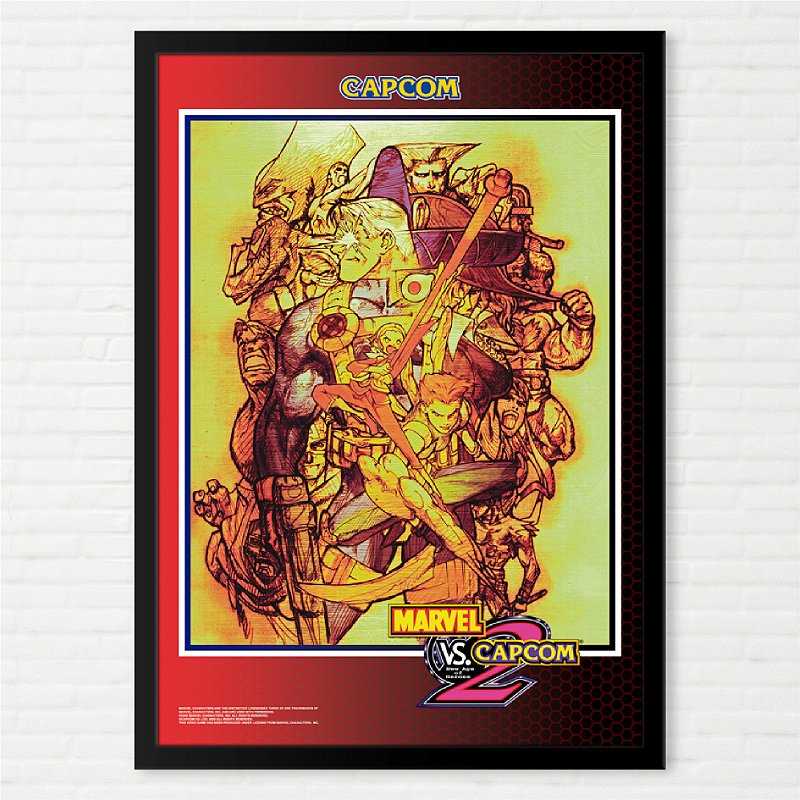 Quadro Marvel vs Capcom 2 - Arcade Pôster Capcom Americano