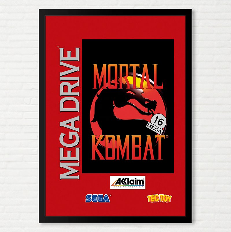 Quadro Capa do Mortal Kombat - Sega Mega Drive TecToy