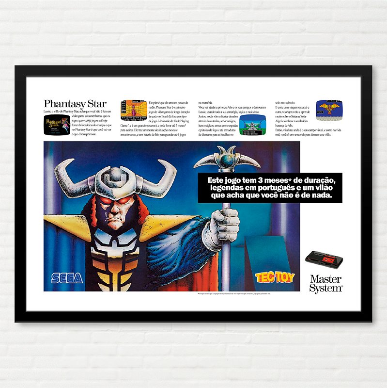 Quadro Phantasy Star TecToy - Propaganda Revista