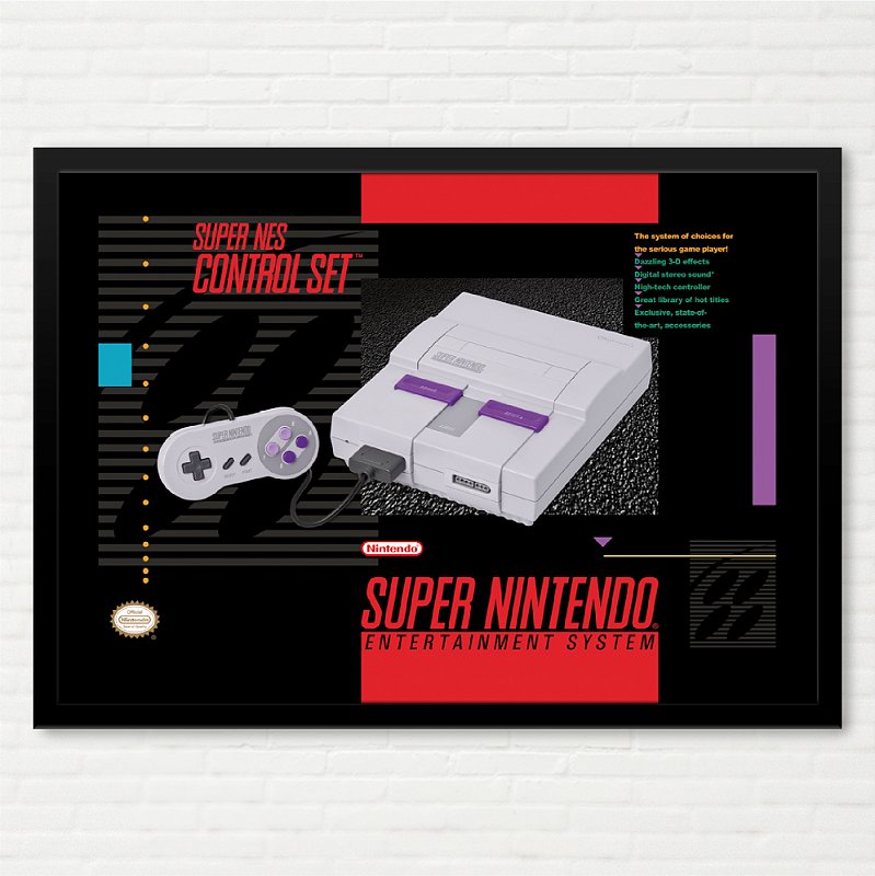 Quadro Arte da Caixa Super Nintendo - Americano