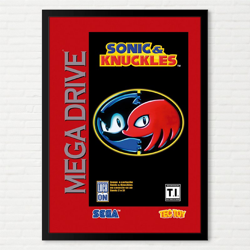 Quadro Capa do Sonic & Knuckles - Sega Mega Drive TecToy