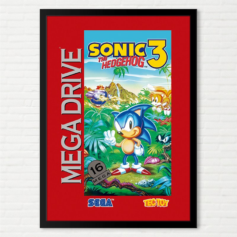 Quadro Capa do Sonic The Hedgehog 3 - Sega Mega Drive TecToy