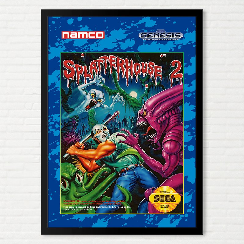 Quadro Capa do Splatterhouse 2 - Sega Genesis (Mega Drive)
