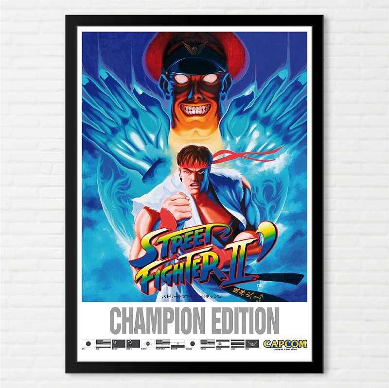 Quadro Street Fighter 2 Champion Edition - Pôster Arcade Capcom