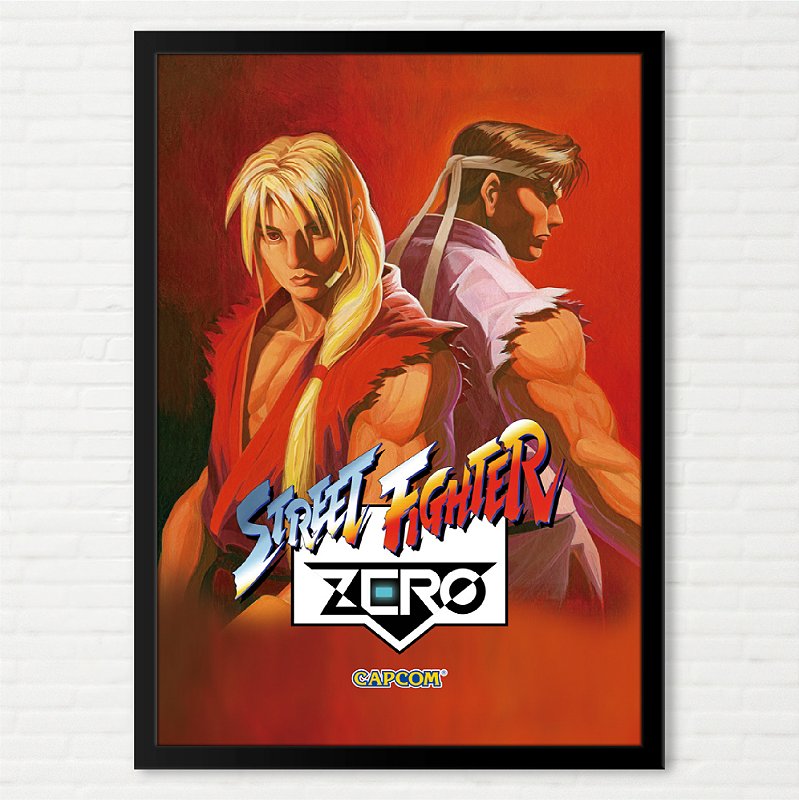 Quadro Street Fighter Zero Ryu e Ken - Pôster Arcade Capcom
