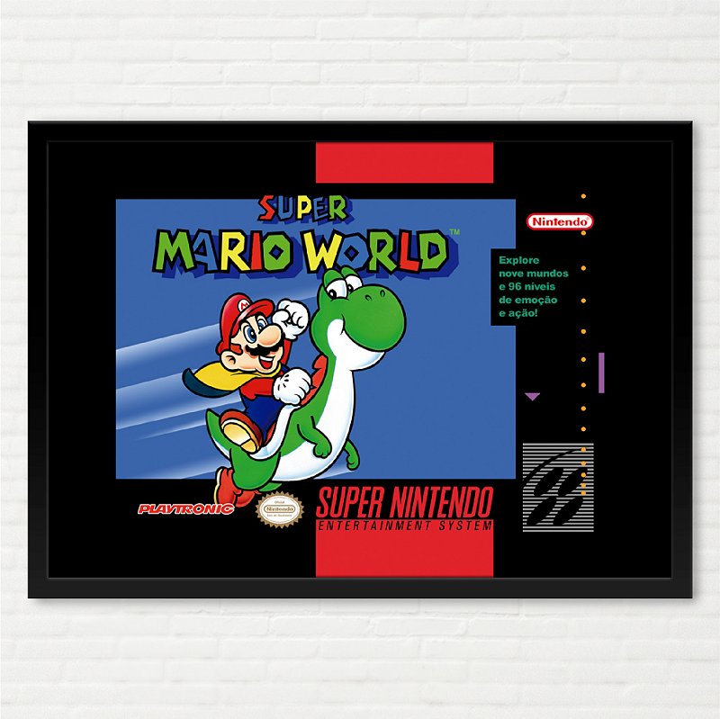 Quadro Capa do Super Mario World - Super Nintendo Playtronic