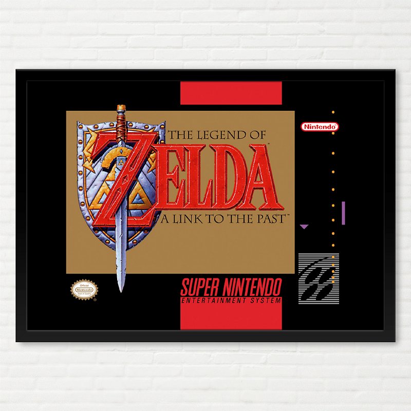 Quadro Capa do The Legend of Zelda A Link To The Past - Super Nintendo