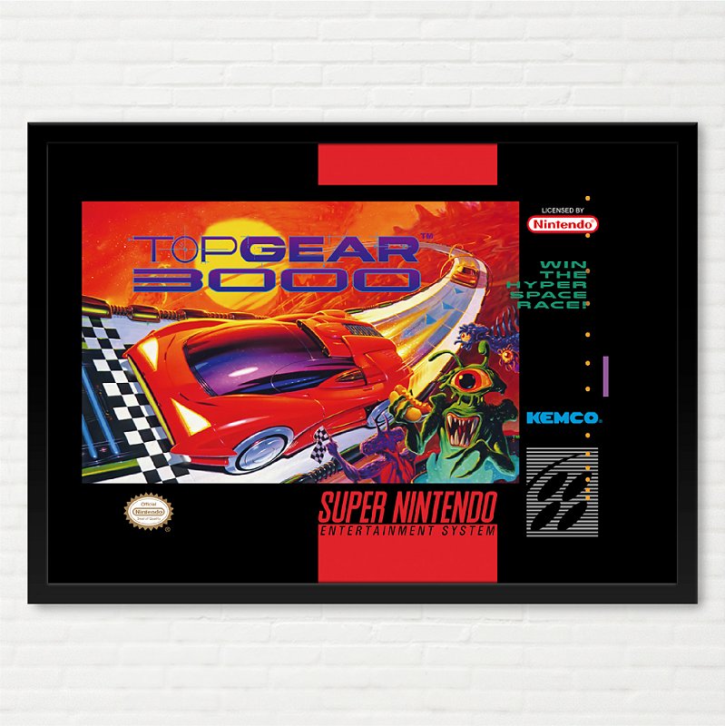 Quadro Capa do Top Gear 3 - Super Nintendo Americano