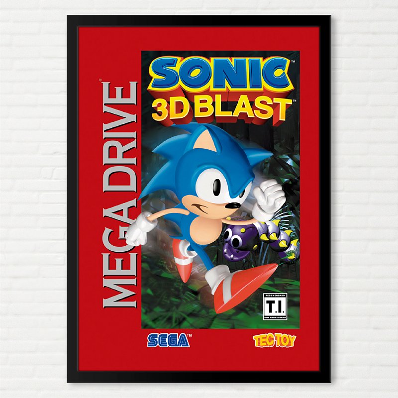 Quadro Capa do Sonic 3D Blast - Sega Mega Drive TecToy