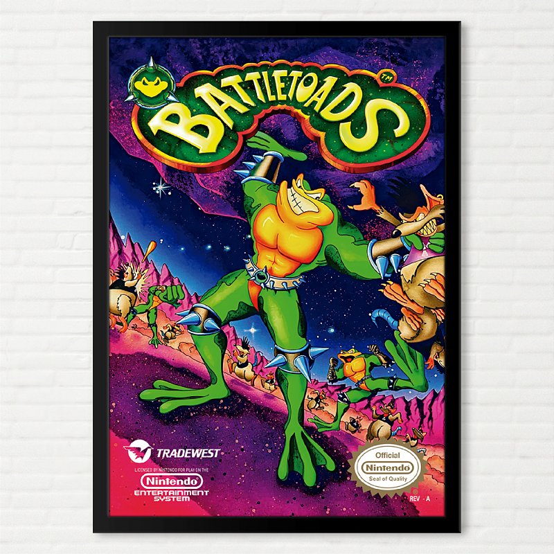 Quadro Capa do Battletoads - NES Americano