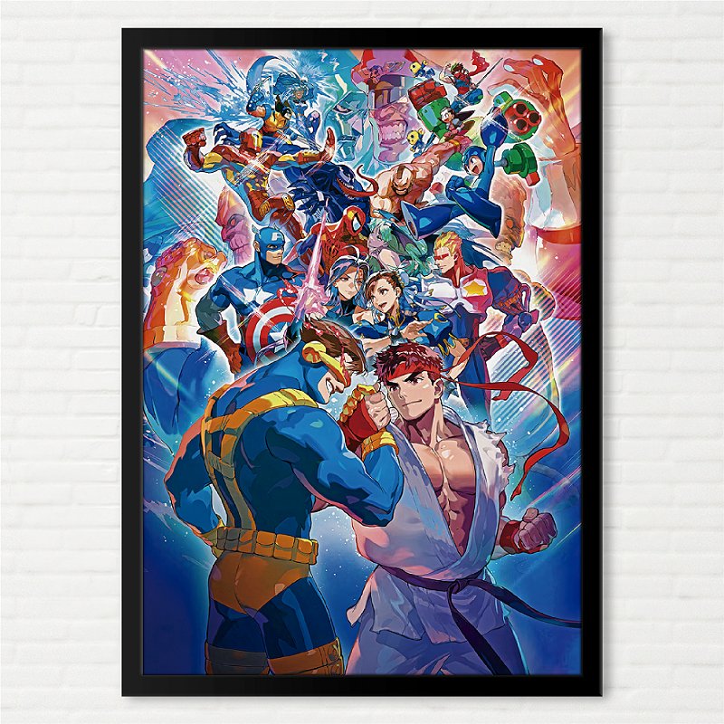 Quadro Marvel vs Capcom Fighting Collection Arte - Pôster Capcom