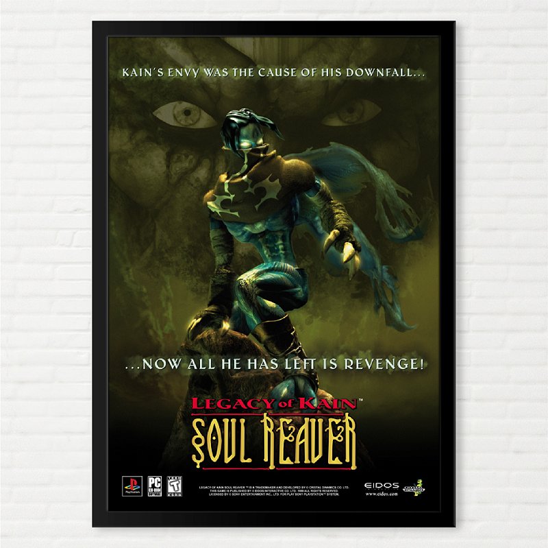 Quadro Legacy of Kain Soul Reaver Pôster - Sony PlayStation Americano