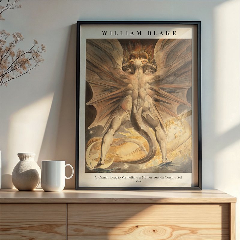 O Grande Dragão Vermelho e a Mulher Vestida Como o Sol 1805 William Blake