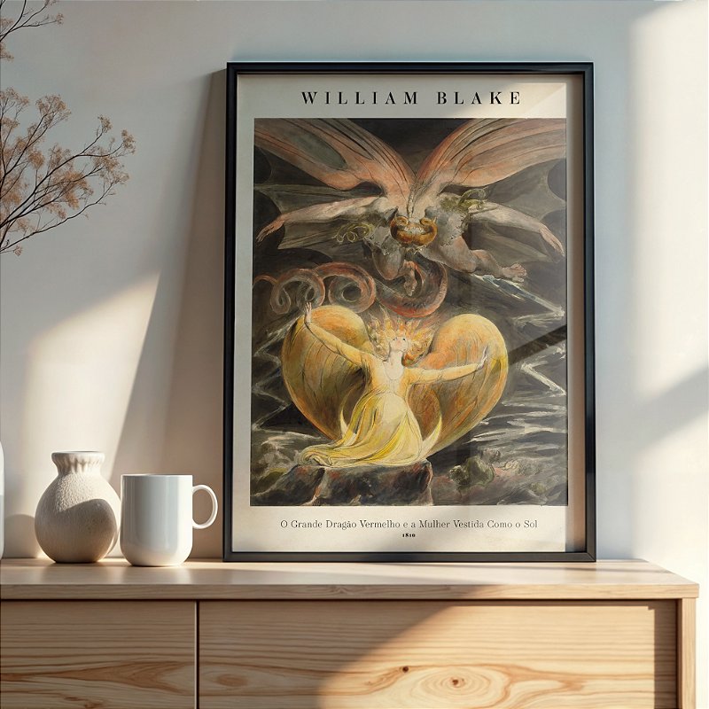O Grande Dragão Vermelho e a Mulher Vestida Como o Sol 1810 William Blake