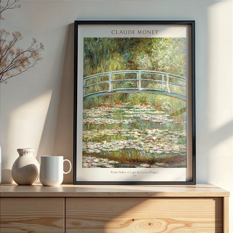 Quadro Ponte Sobre o Lago de Lirios D´água - Claude Monet