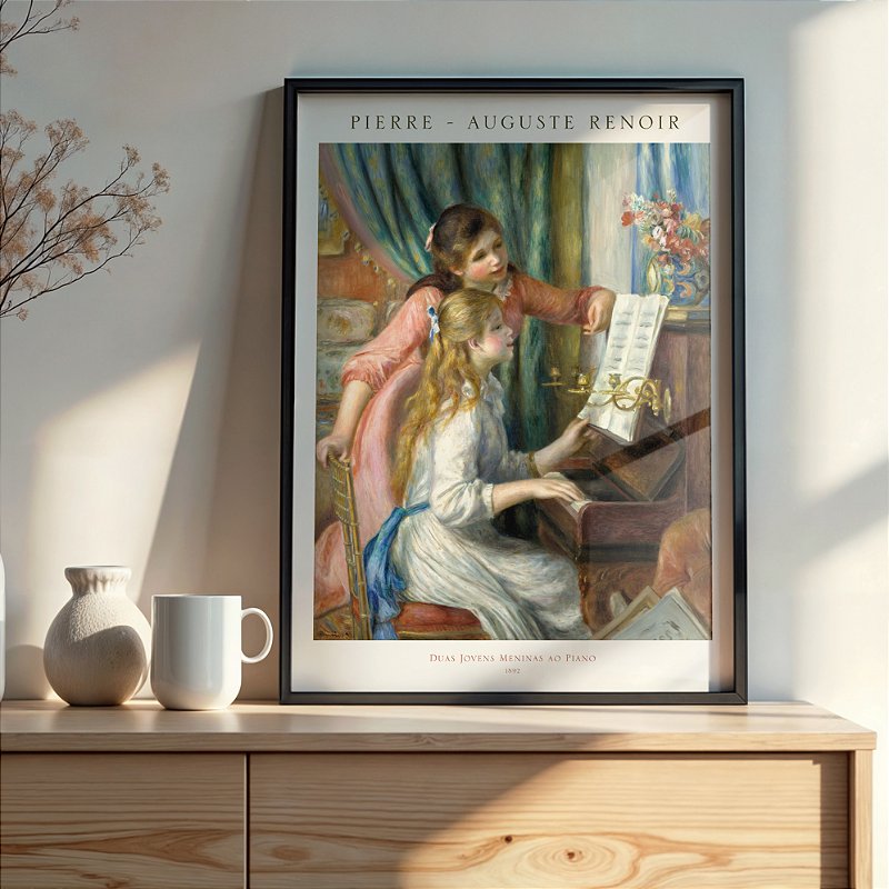 Quadro Duas Jovens Meninas ao Piano - Pierre-Auguste Renoir