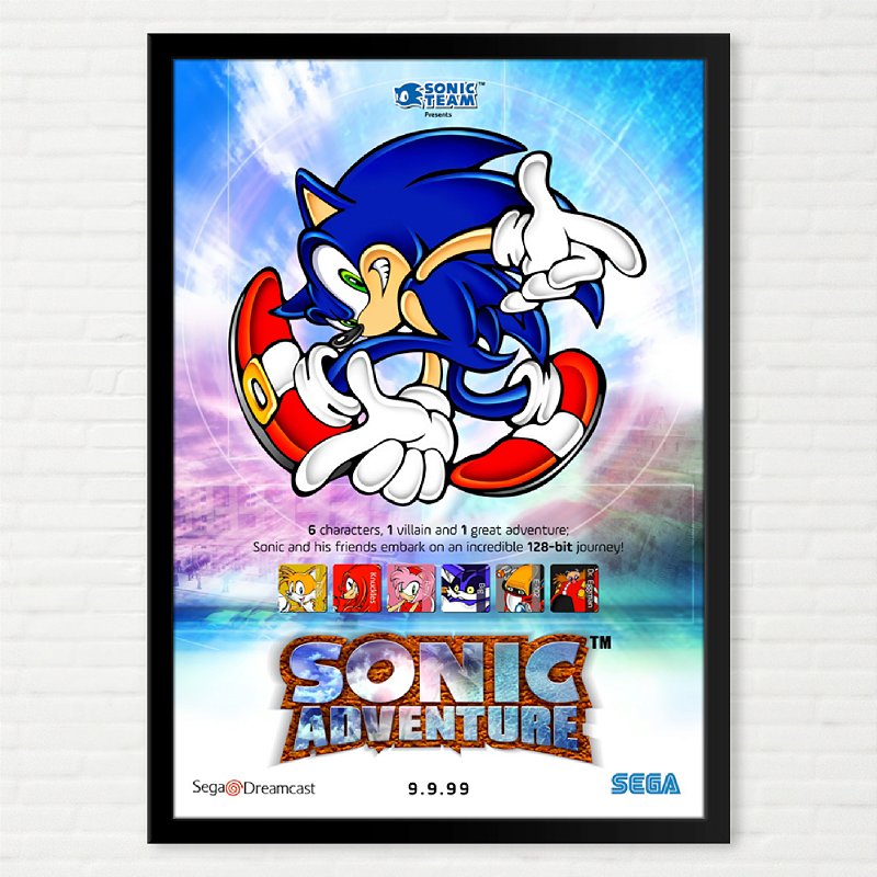 Quadro Sonic Adventure Pôster - Sega Dreamcast