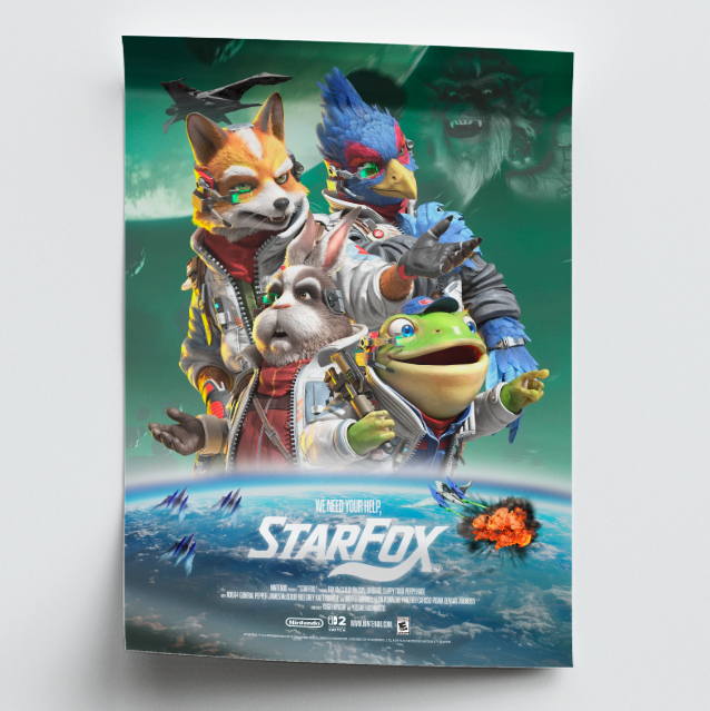 Poster Star Fox Nintendo Switch 2 Estilo Cinema