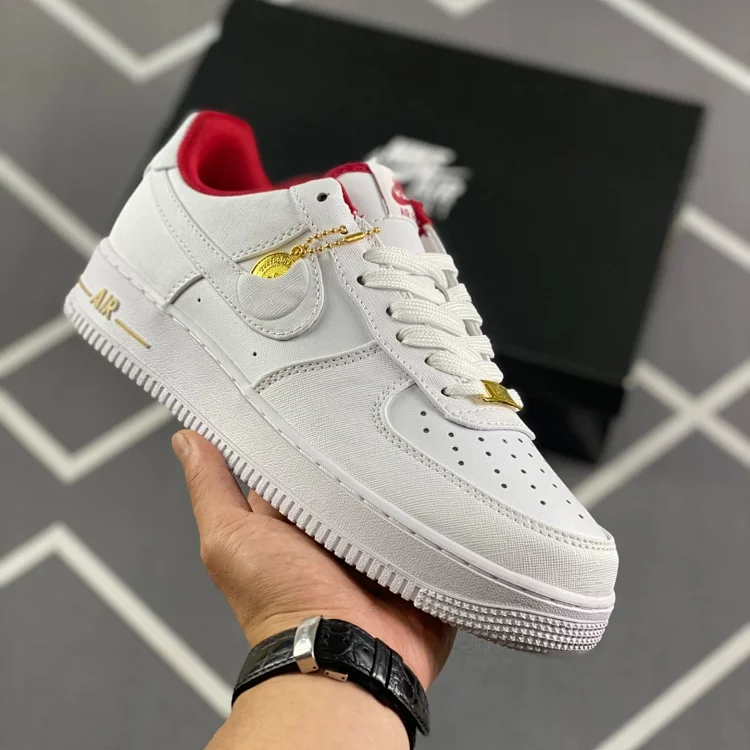 Nike air force 1 white sales white red